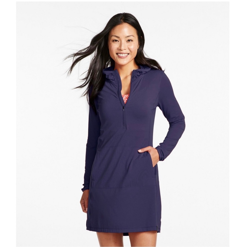 Women’s Long-Sleeve Swim Cover-Up Dress - Navy
